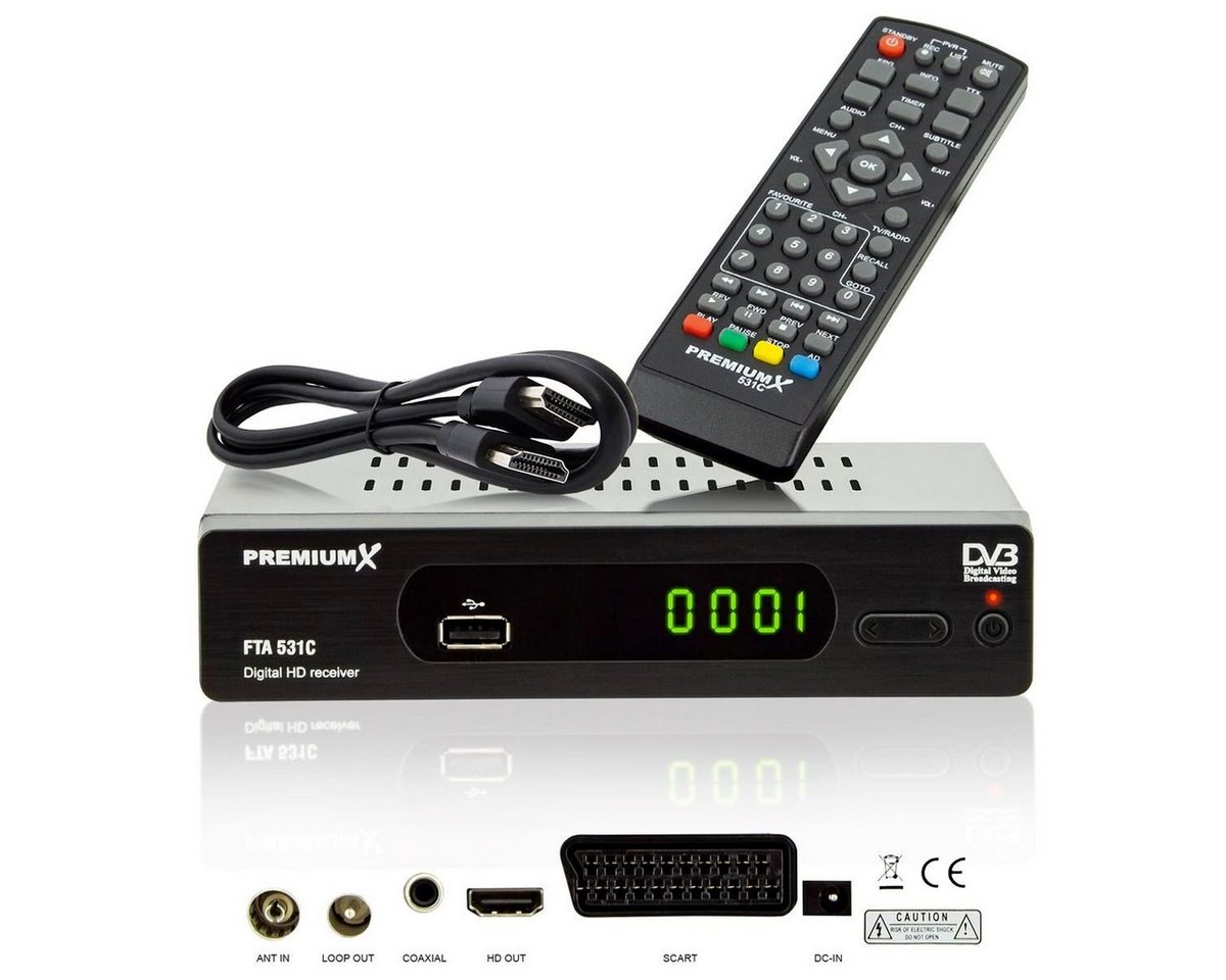 PremiumX FTA 531C Kabel Receiver DVB-C FullHD TV Digital USB SCART HDMI Kabel-Receiver PremiumX FTA 531C Kabel Receiver DVB-C FullHD TV Digital USB SCART HDMI Kabel-Receiver von PremiumX