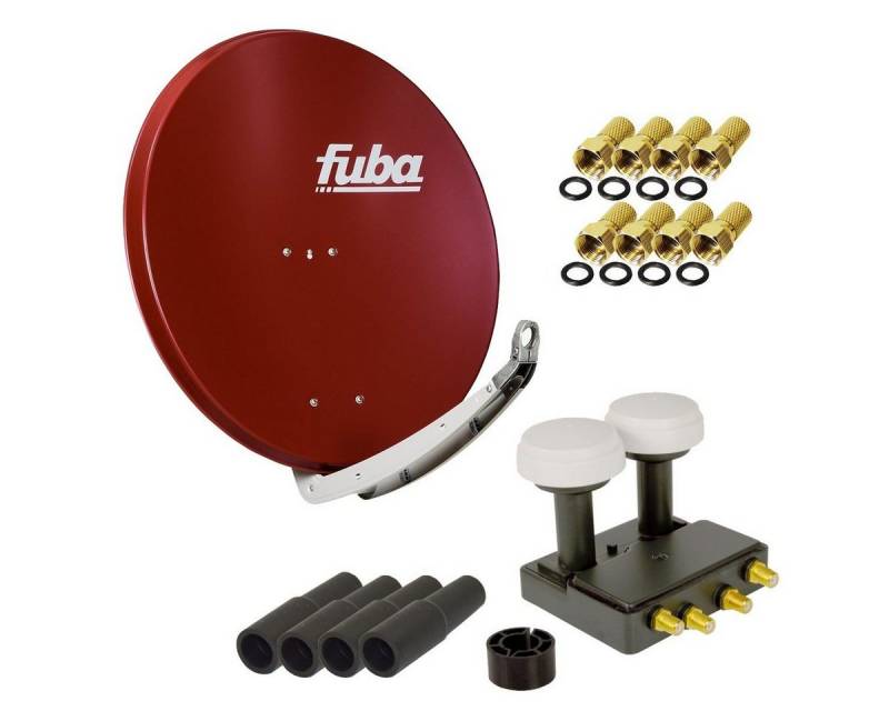 PremiumX FUBA SAT Anlage DAA 850 R ALU Rot Quad Monoblock 8x F-Stecker 4x Tülle SAT-Antenne von PremiumX