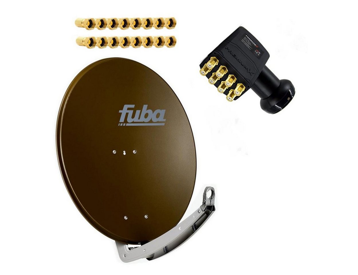 PremiumX Fuba Antenne 85x85cm Alu Braun DAA 850 B LNB Octo 16 F-Stecker SAT-Antenne PremiumX Fuba Antenne 85x85cm Alu Braun DAA 850 B LNB Octo 16 F-Stecker SAT-Antenne von PremiumX