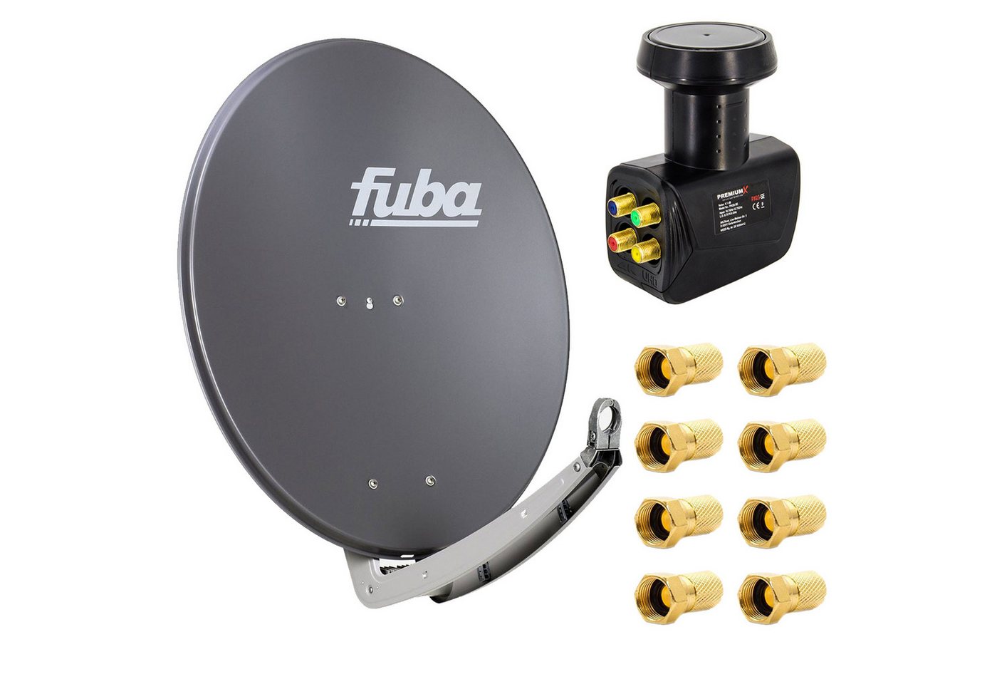 PremiumX Fuba DAA 780 A Sat Anlage Schüssel Anthrazit Quad LNB 8x F-Stecker SAT-Antenne PremiumX Fuba DAA 780 A Sat Anlage Schüssel Anthrazit Quad LNB 8x F-Stecker SAT-Antenne von PremiumX
