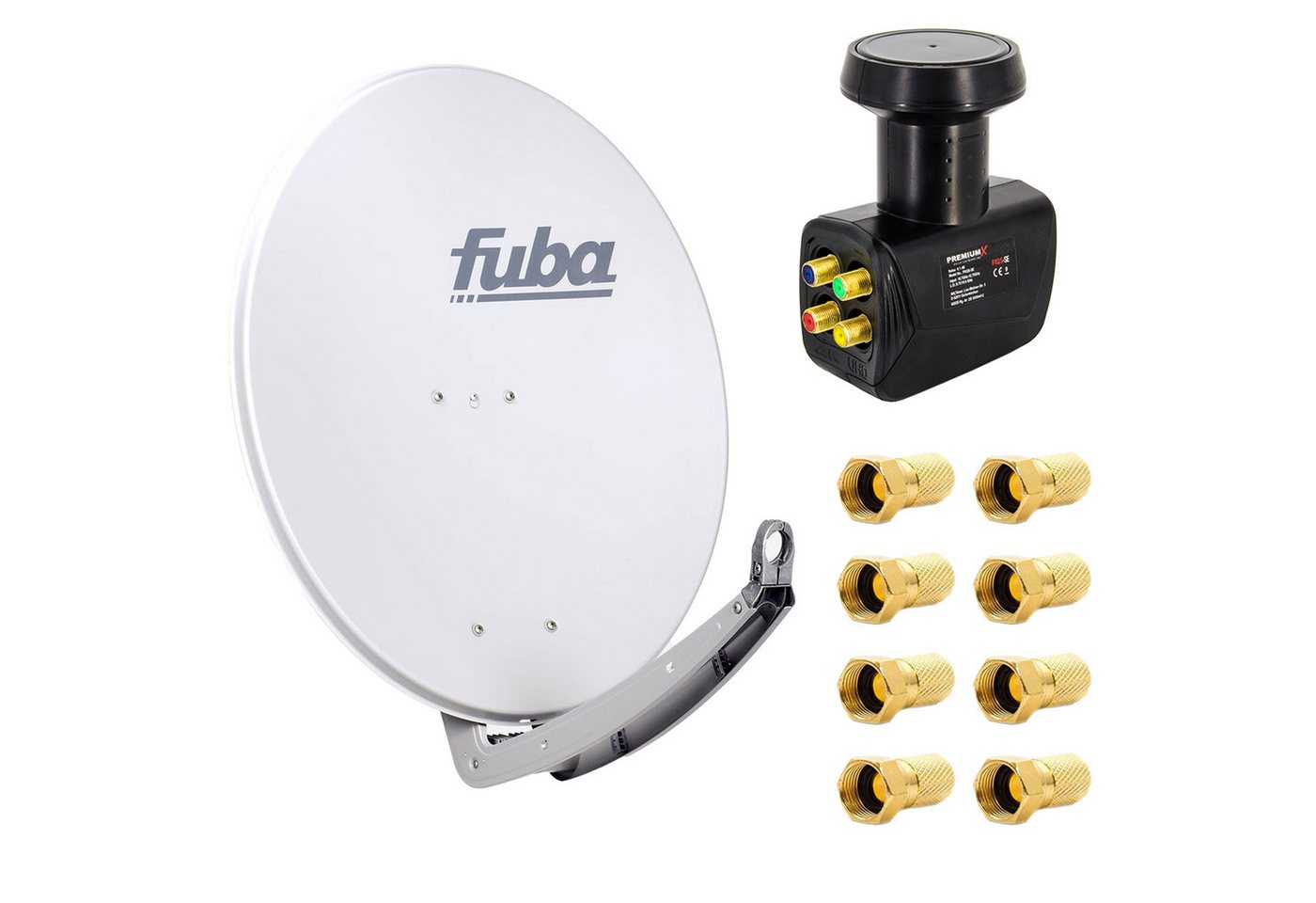 PremiumX Fuba DAA 780 G Sat Anlage Schüssel Grau Quad LNB 8x F-Stecker SAT-Antenne PremiumX Fuba DAA 780 G Sat Anlage Schüssel Grau Quad LNB 8x F-Stecker SAT-Antenne von PremiumX
