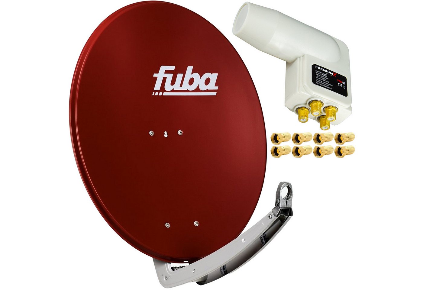 PremiumX Fuba DAA 780 R 74x84cm Sat Schüssel Alu Rot LNB Quad 8x F-Stecker SAT-Antenne PremiumX Fuba DAA 780 R 74x84cm Sat Schüssel Alu Rot LNB Quad 8x F-Stecker SAT-Antenne von PremiumX