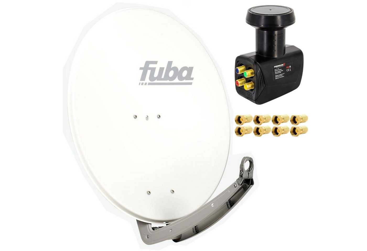PremiumX Fuba DAA 780 W Sat Anlage Schüssel Weiß Quad LNB 8x F-Stecker SAT-Antenne PremiumX Fuba DAA 780 W Sat Anlage Schüssel Weiß Quad LNB 8x F-Stecker SAT-Antenne von PremiumX