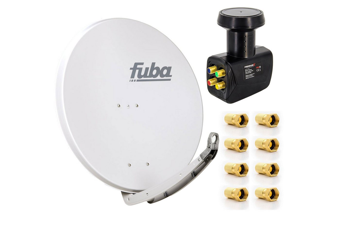 PremiumX Fuba DAA 850 G Sat Anlage Schüssel Grau Quad LNB 8x F-Stecker SAT-Antenne PremiumX Fuba DAA 850 G Sat Anlage Schüssel Grau Quad LNB 8x F-Stecker SAT-Antenne von PremiumX