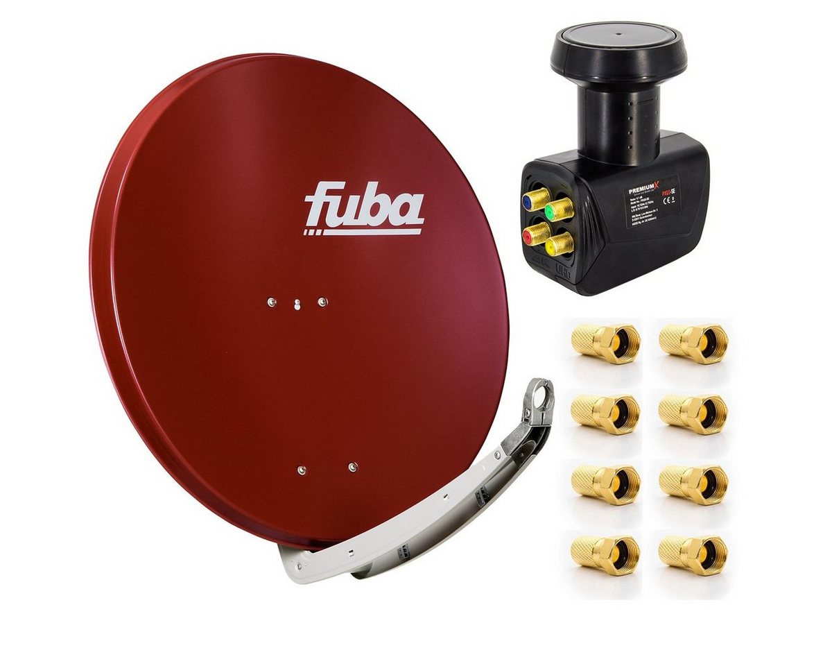 PremiumX Fuba DAA 850 R Sat Anlage Schüssel Rot Quad LNB 8x F-Stecker SAT-Antenne PremiumX Fuba DAA 850 R Sat Anlage Schüssel Rot Quad LNB 8x F-Stecker SAT-Antenne von PremiumX