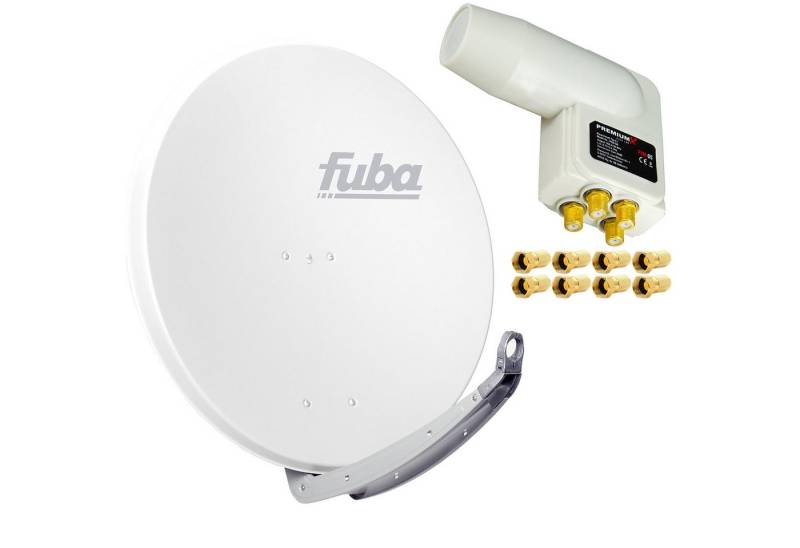 PremiumX Fuba DAA 850 W 85x85cm Sat Schüssel Alu Weiß LNB Quad 8x F-Stecker SAT-Antenne von PremiumX