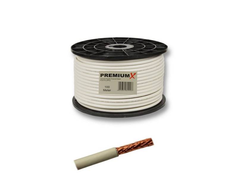 PremiumX PROFI PRO PPC Kupfer Koaxial Kabe l135dB 5-Fach geschirmt 100 Meter TV-Kabel von PremiumX