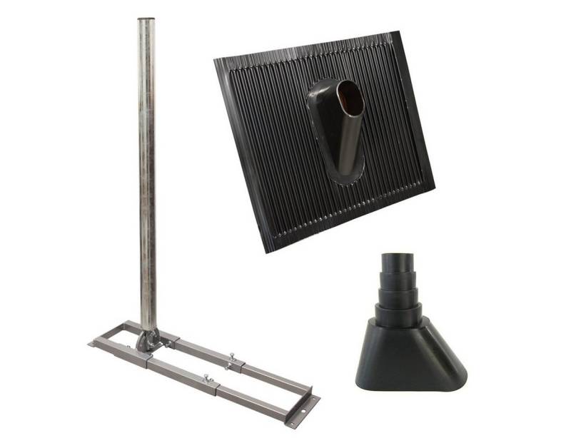 PremiumX PROFI X100-48 Dachsparrenhalter ALU-Ziegel Manschette schwarz SAT-Halterung von PremiumX