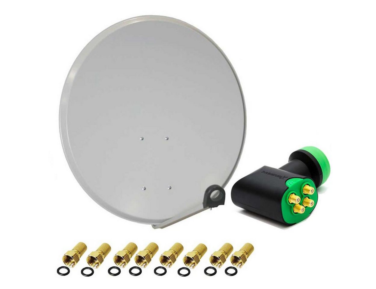 PremiumX PXS60 Satellitenantenne 60cm Stahl Hellgrau Quad LNB 8x F-Stecker SAT-Antenne PremiumX PXS60 Satellitenantenne 60cm Stahl Hellgrau Quad LNB 8x F-Stecker SAT-Antenne von PremiumX