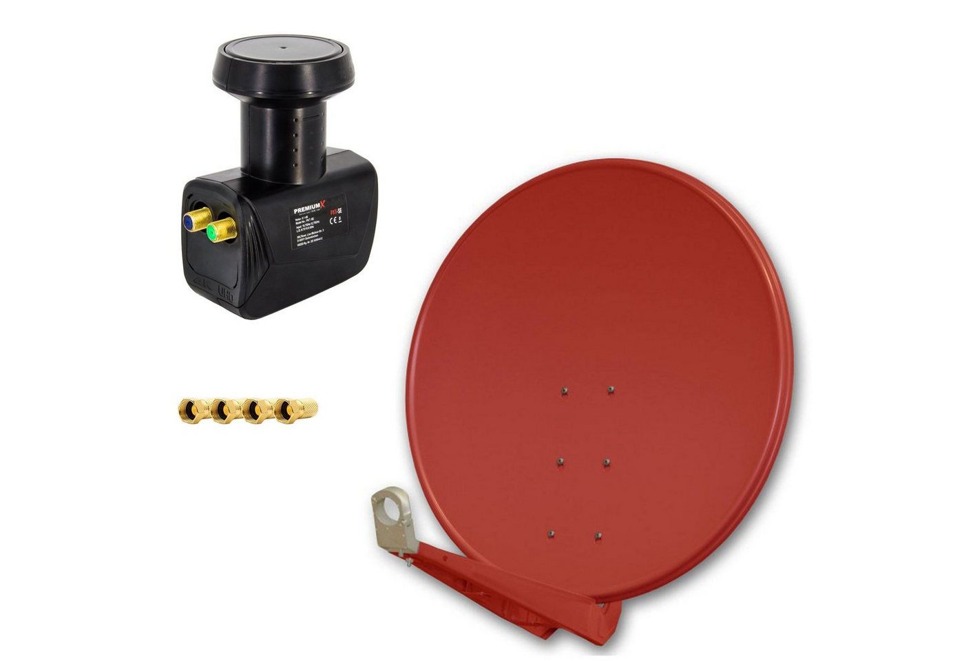 PremiumX SAT Anlage 100cm Alu Rot Twin LNB 2 Teilnehmer Sky Full HD 3D TV Set SAT-Antenne PremiumX SAT Anlage 100cm Alu Rot Twin LNB 2 Teilnehmer Sky Full HD 3D TV Set SAT-Antenne von PremiumX