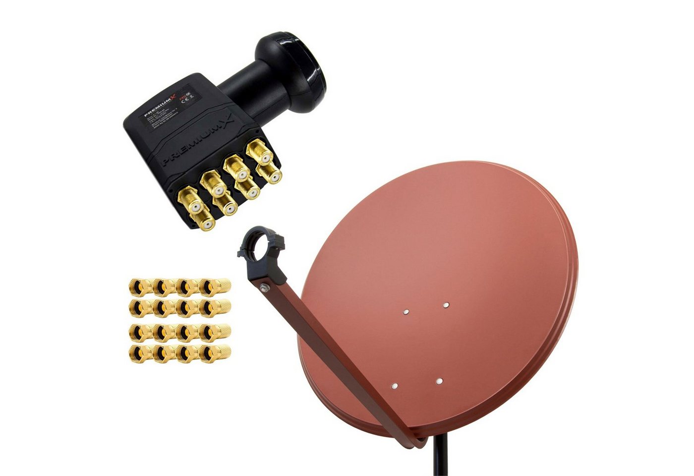 PremiumX SAT Anlage 100cm Antenne Aluminium Octo LNB 16x F-Stecker SAT-Antenne PremiumX SAT Anlage 100cm Antenne Aluminium Octo LNB 16x F-Stecker SAT-Antenne von PremiumX