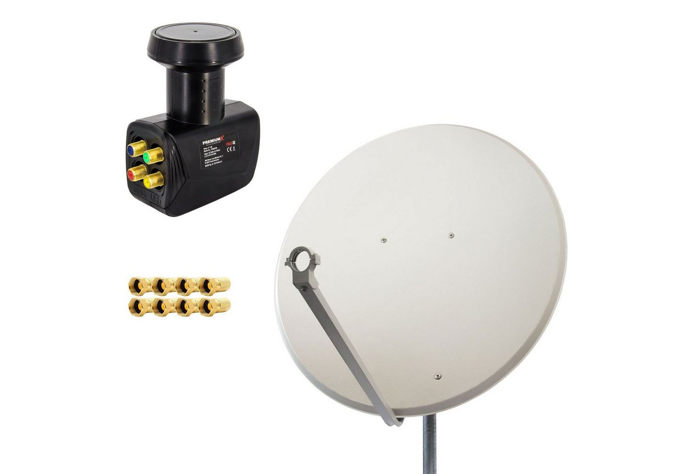 PremiumX SAT Anlage 100cm Antenne Aluminium Quad LNB 8x F-Stecker SAT-Antenne PremiumX SAT Anlage 100cm Antenne Aluminium Quad LNB 8x F-Stecker SAT-Antenne von PremiumX