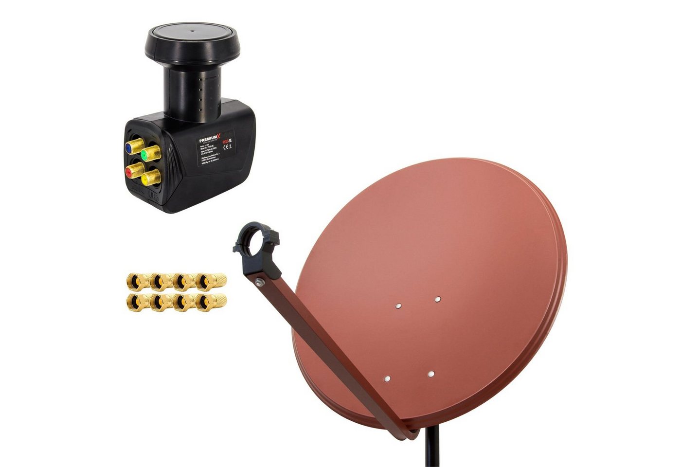 PremiumX SAT Anlage 100cm Antenne Aluminium Quad LNB 8x F-Stecker SAT-Antenne PremiumX SAT Anlage 100cm Antenne Aluminium Quad LNB 8x F-Stecker SAT-Antenne von PremiumX