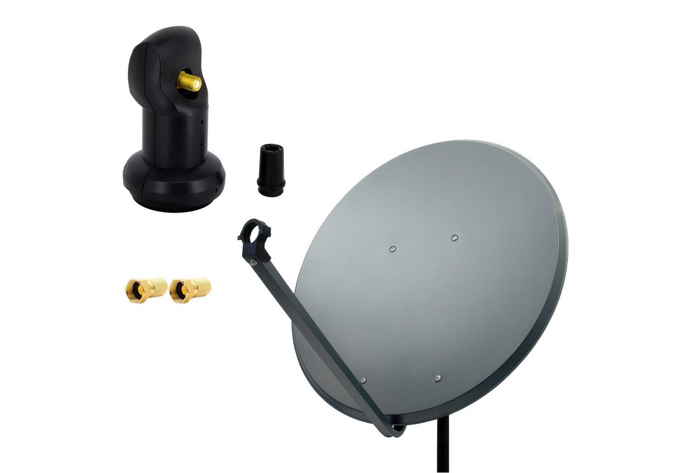 PremiumX SAT Anlage 100cm Antenne Aluminium Single LNB 2x F-Stecker SAT-Antenne von PremiumX