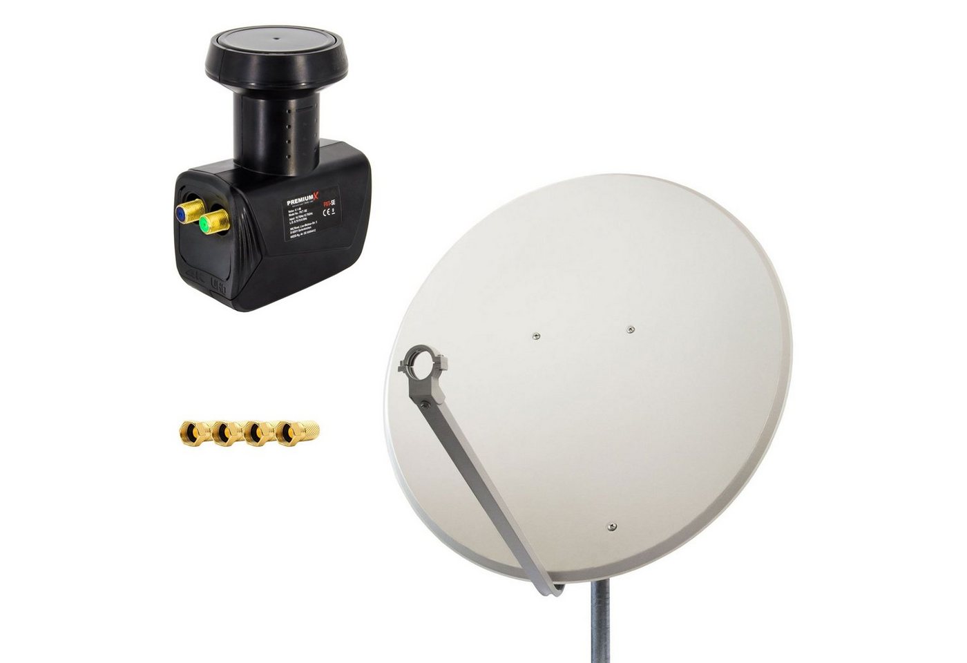 PremiumX SAT Anlage 100cm Antenne Aluminium Twin LNB 4x F-Stecker SAT-Antenne PremiumX SAT Anlage 100cm Antenne Aluminium Twin LNB 4x F-Stecker SAT-Antenne von PremiumX