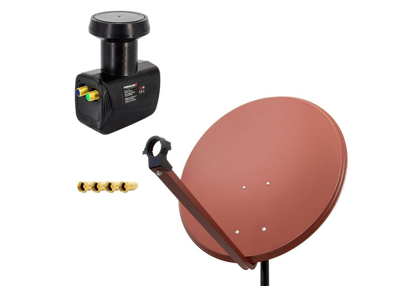 PremiumX SAT Anlage 100cm Antenne Aluminium Twin LNB 4x F-Stecker SAT-Antenne PremiumX SAT Anlage 100cm Antenne Aluminium Twin LNB 4x F-Stecker SAT-Antenne von PremiumX