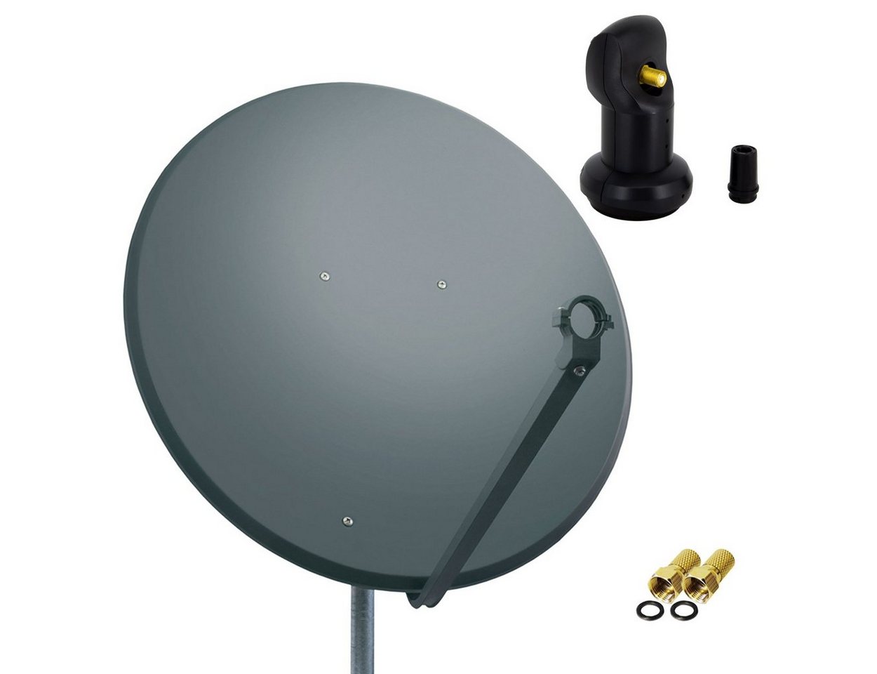 PremiumX SAT Anlage 100cm Antenne Stahl Anthrazit Single LNB 2x F-Stecker SAT-Antenne PremiumX SAT Anlage 100cm Antenne Stahl Anthrazit Single LNB 2x F-Stecker SAT-Antenne von PremiumX