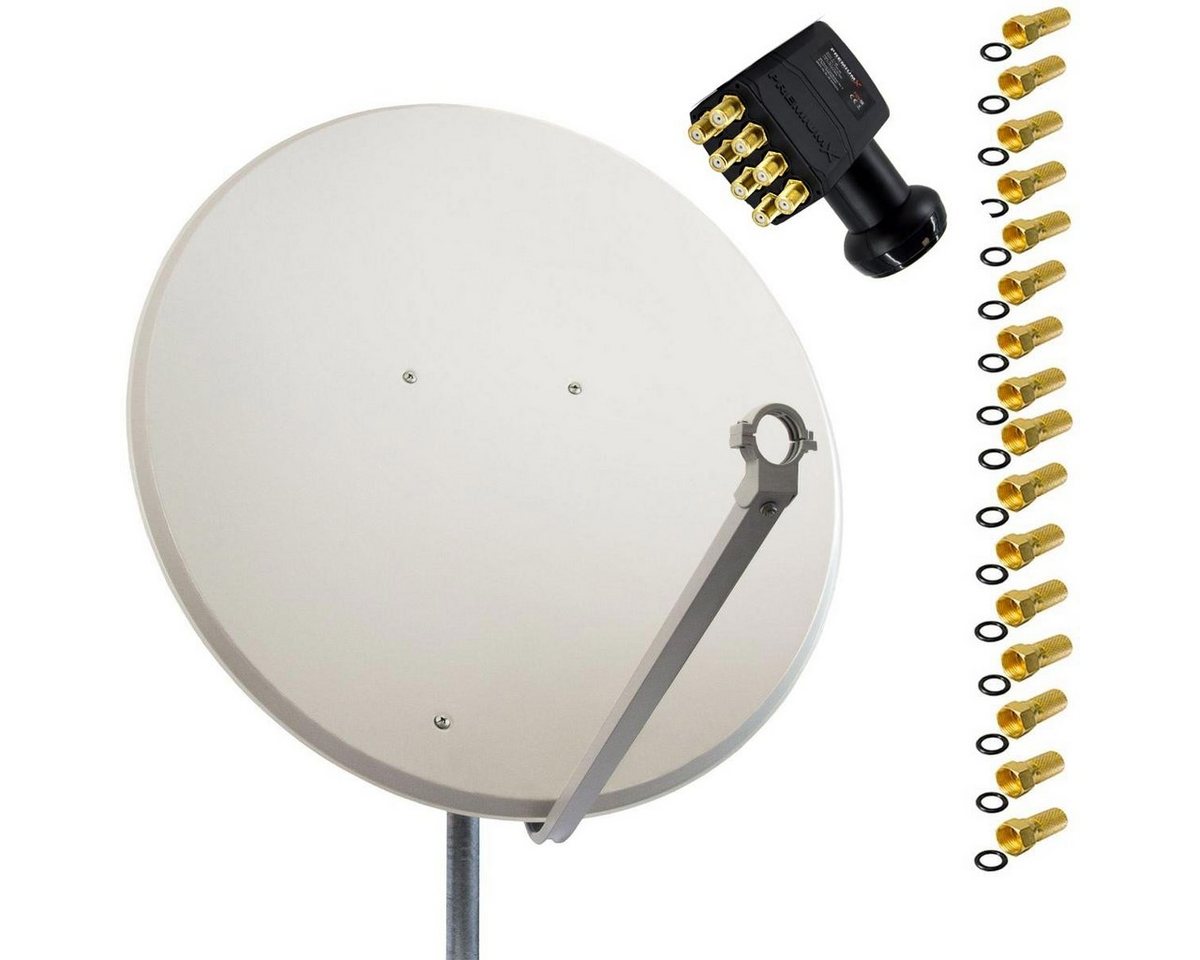 PremiumX SAT Anlage 100cm Antenne Stahl Hellgrau Octo LNB 16x F-Stecker SAT-Antenne PremiumX SAT Anlage 100cm Antenne Stahl Hellgrau Octo LNB 16x F-Stecker SAT-Antenne von PremiumX