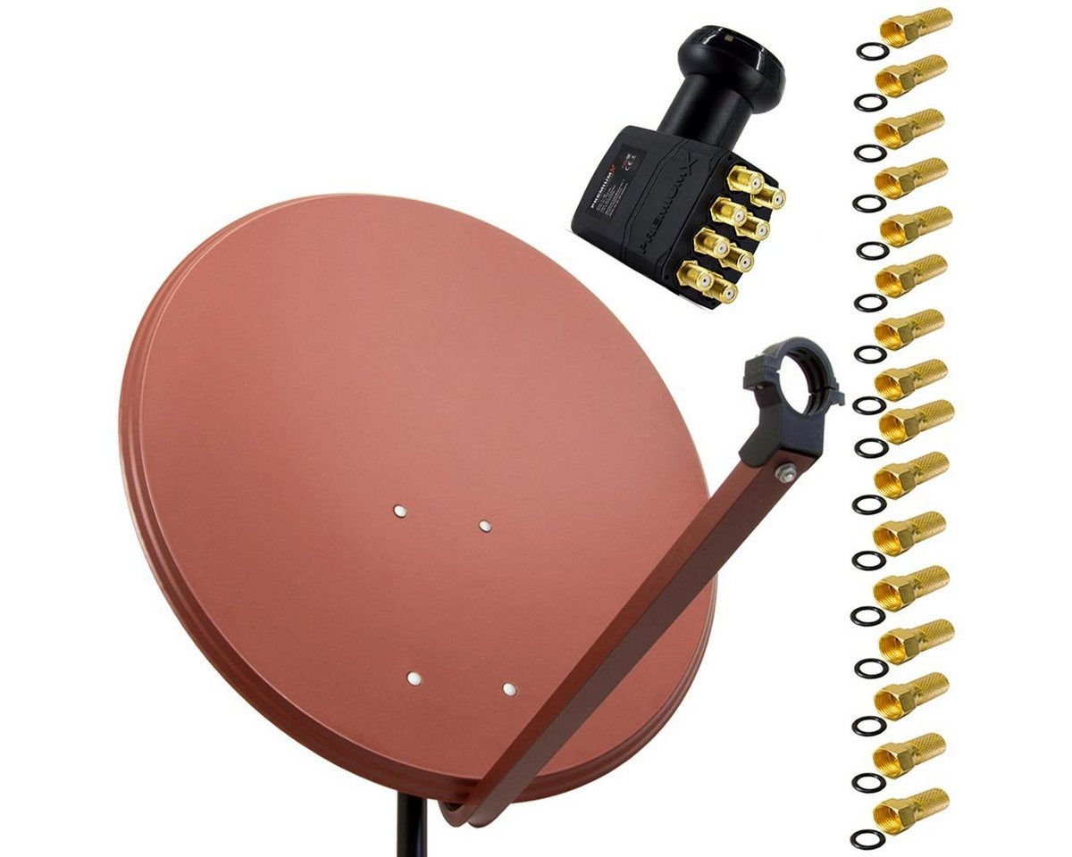 PremiumX SAT Anlage 100cm Antenne Stahl Ziegelrot Octo LNB 16x F-Stecker SAT-Antenne PremiumX SAT Anlage 100cm Antenne Stahl Ziegelrot Octo LNB 16x F-Stecker SAT-Antenne von PremiumX