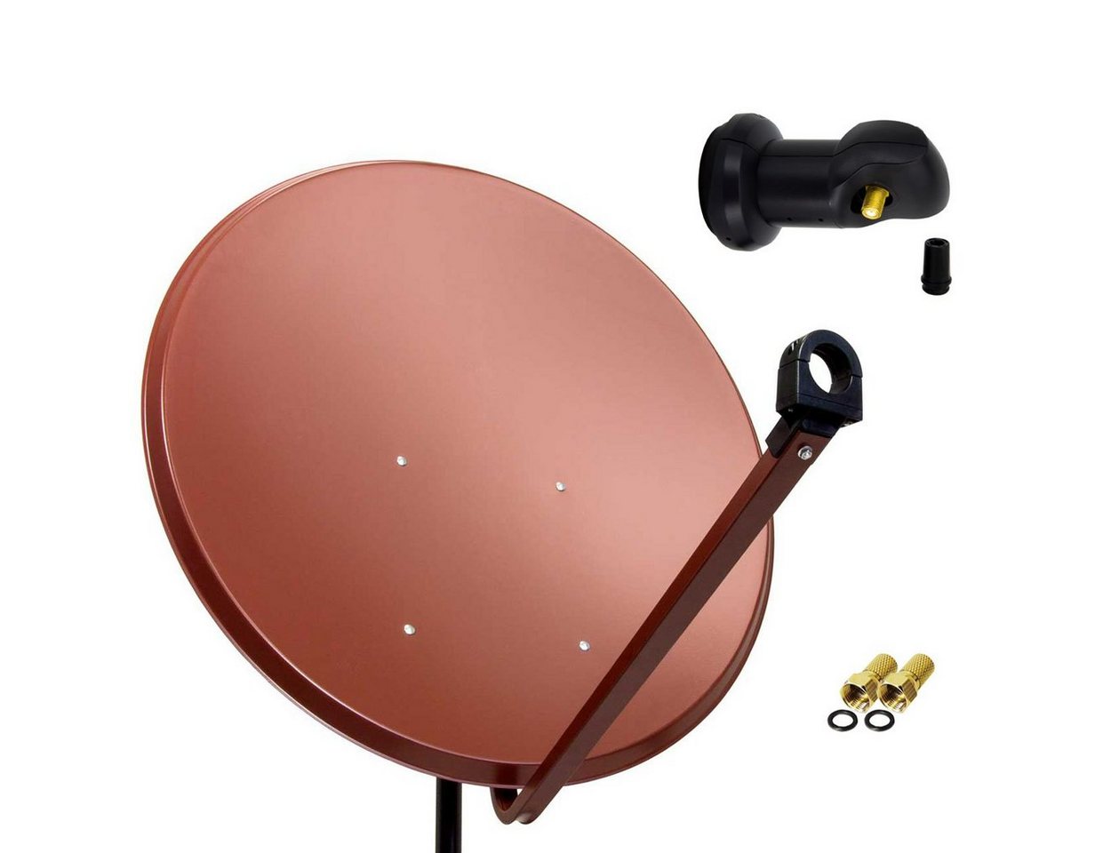 PremiumX SAT Anlage 100cm Antenne Stahl Ziegelrot Single LNB 2x F-Stecker SAT-Antenne PremiumX SAT Anlage 100cm Antenne Stahl Ziegelrot Single LNB 2x F-Stecker SAT-Antenne von PremiumX