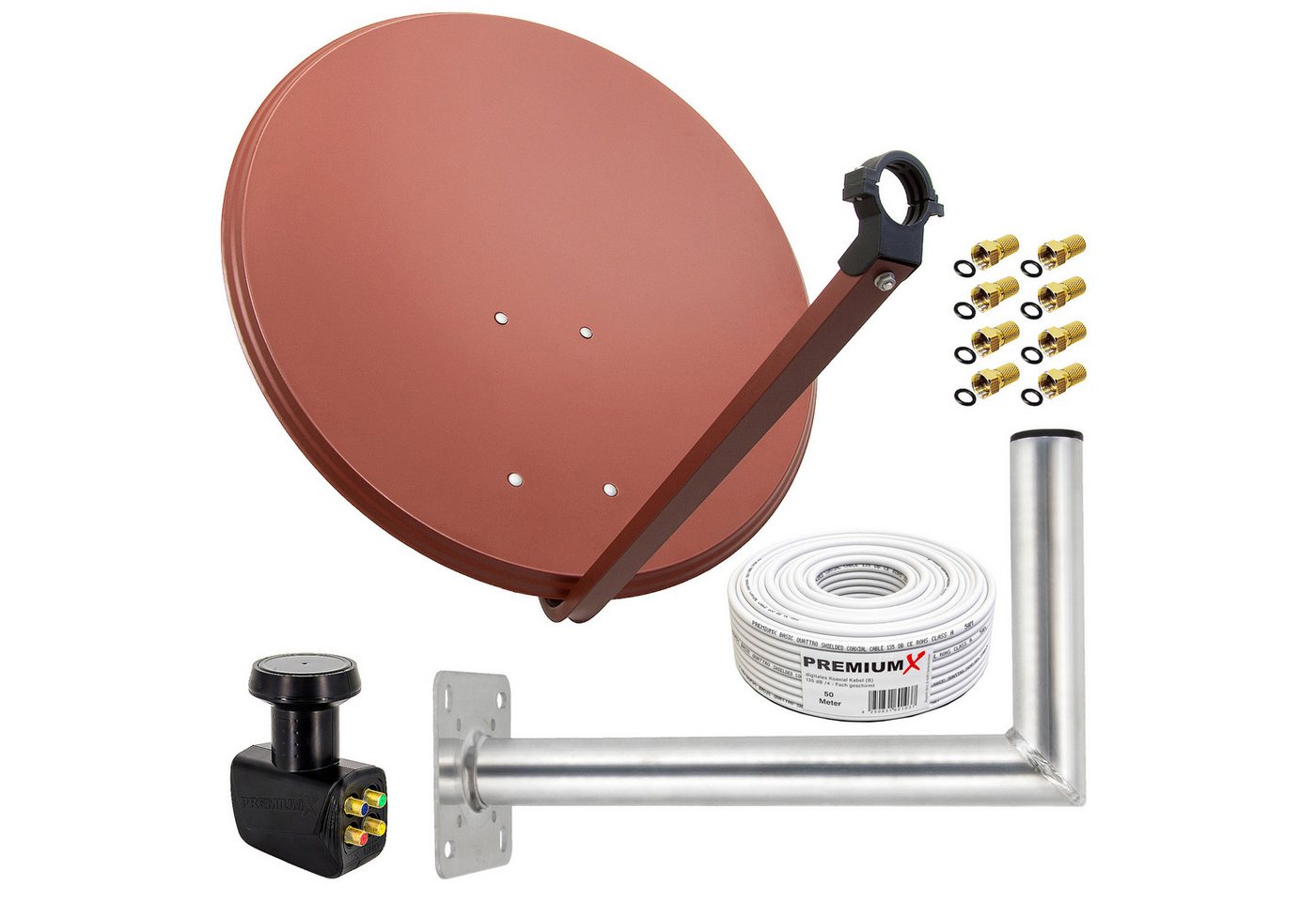 PremiumX SAT Anlage 80cm ALU Antenne Quad LNB 50m Kabel Wandhalter 45cm SAT-Antenne PremiumX SAT Anlage 80cm ALU Antenne Quad LNB 50m Kabel Wandhalter 45cm SAT-Antenne von PremiumX