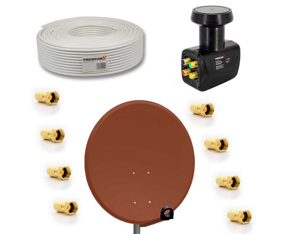 PremiumX SAT Anlage 80cm Antenne Aluminium Quad LNB 50m Kabel F-Stecker SAT-Antenne PremiumX SAT Anlage 80cm Antenne Aluminium Quad LNB 50m Kabel F-Stecker SAT-Antenne von PremiumX