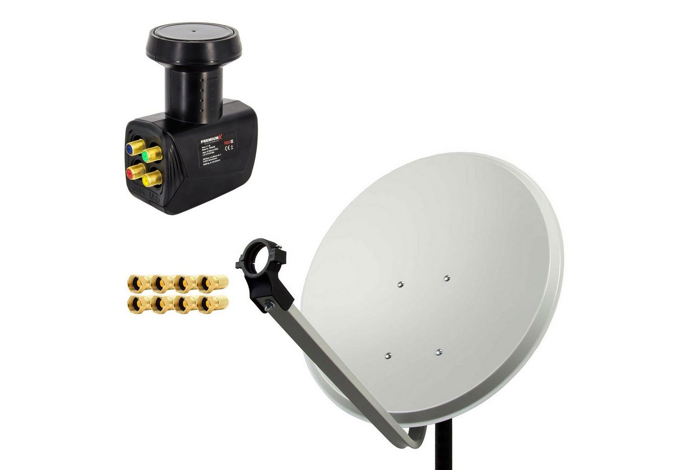 PremiumX SAT Anlage 80cm Antenne Aluminium Quad LNB 8x F-Stecker SAT-Antenne PremiumX SAT Anlage 80cm Antenne Aluminium Quad LNB 8x F-Stecker SAT-Antenne von PremiumX