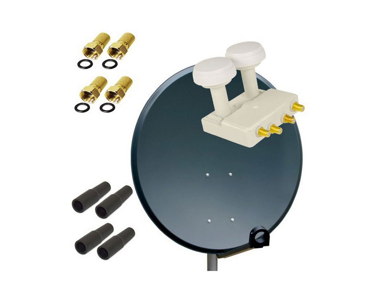 PremiumX SAT Anlage 80cm Antenne Aluminium Quad Monoblock WE F-Stecker SAT-Antenne PremiumX SAT Anlage 80cm Antenne Aluminium Quad Monoblock WE F-Stecker SAT-Antenne von PremiumX