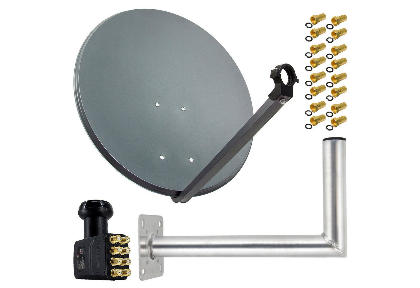 PremiumX SAT Anlage 80cm Antenne Octo LNB F-Stecker Wandhalter 45cm SAT-Antenne PremiumX SAT Anlage 80cm Antenne Octo LNB F-Stecker Wandhalter 45cm SAT-Antenne von PremiumX