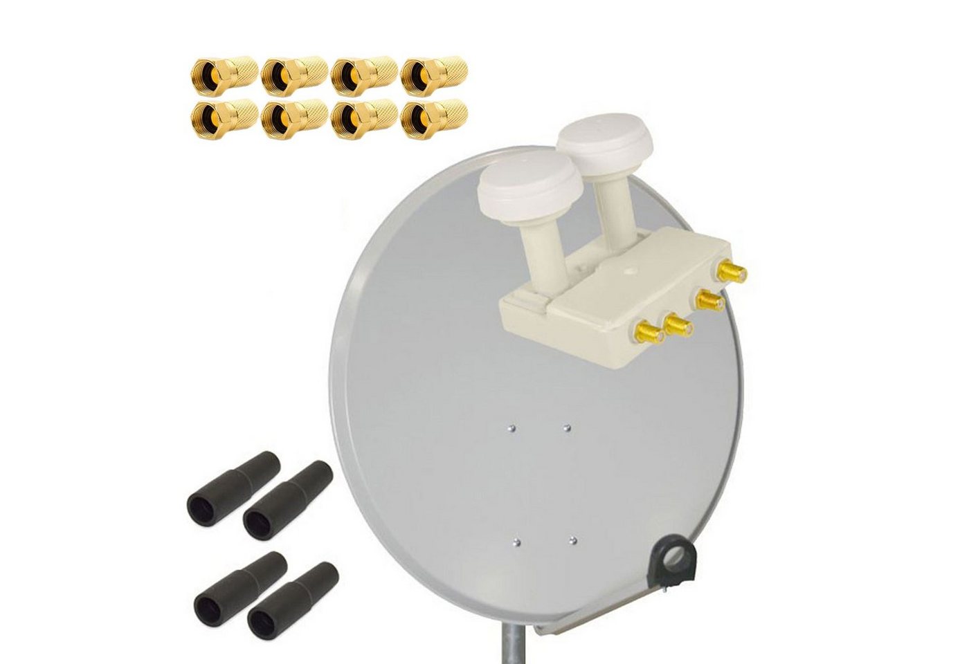 PremiumX SAT Anlage 80cm Antenne Quad Monoblock 8x F-Stecker 4x Gummitülle SAT-Antenne PremiumX SAT Anlage 80cm Antenne Quad Monoblock 8x F-Stecker 4x Gummitülle SAT-Antenne von PremiumX