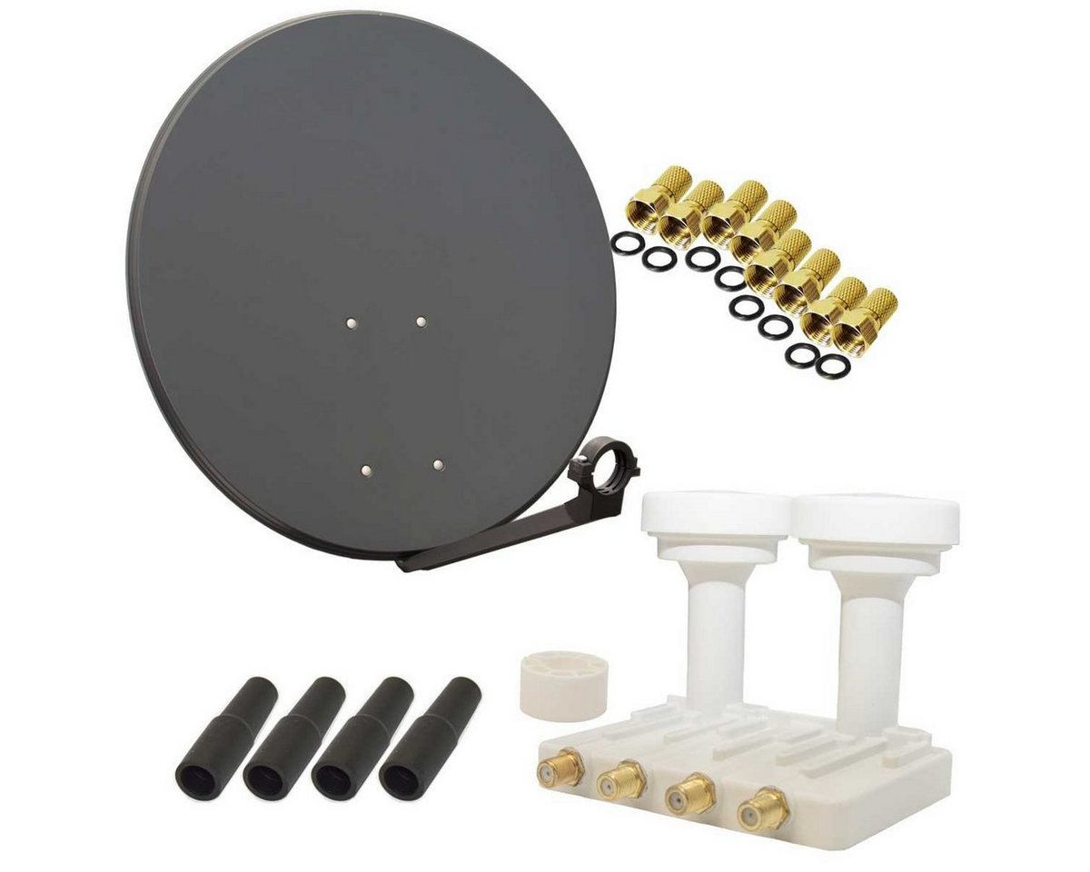 PremiumX SAT Anlage 80cm Antenne Quad Monoblock LNB WE 8xF-Stecker SAT-Antenne PremiumX SAT Anlage 80cm Antenne Quad Monoblock LNB WE 8xF-Stecker SAT-Antenne von PremiumX