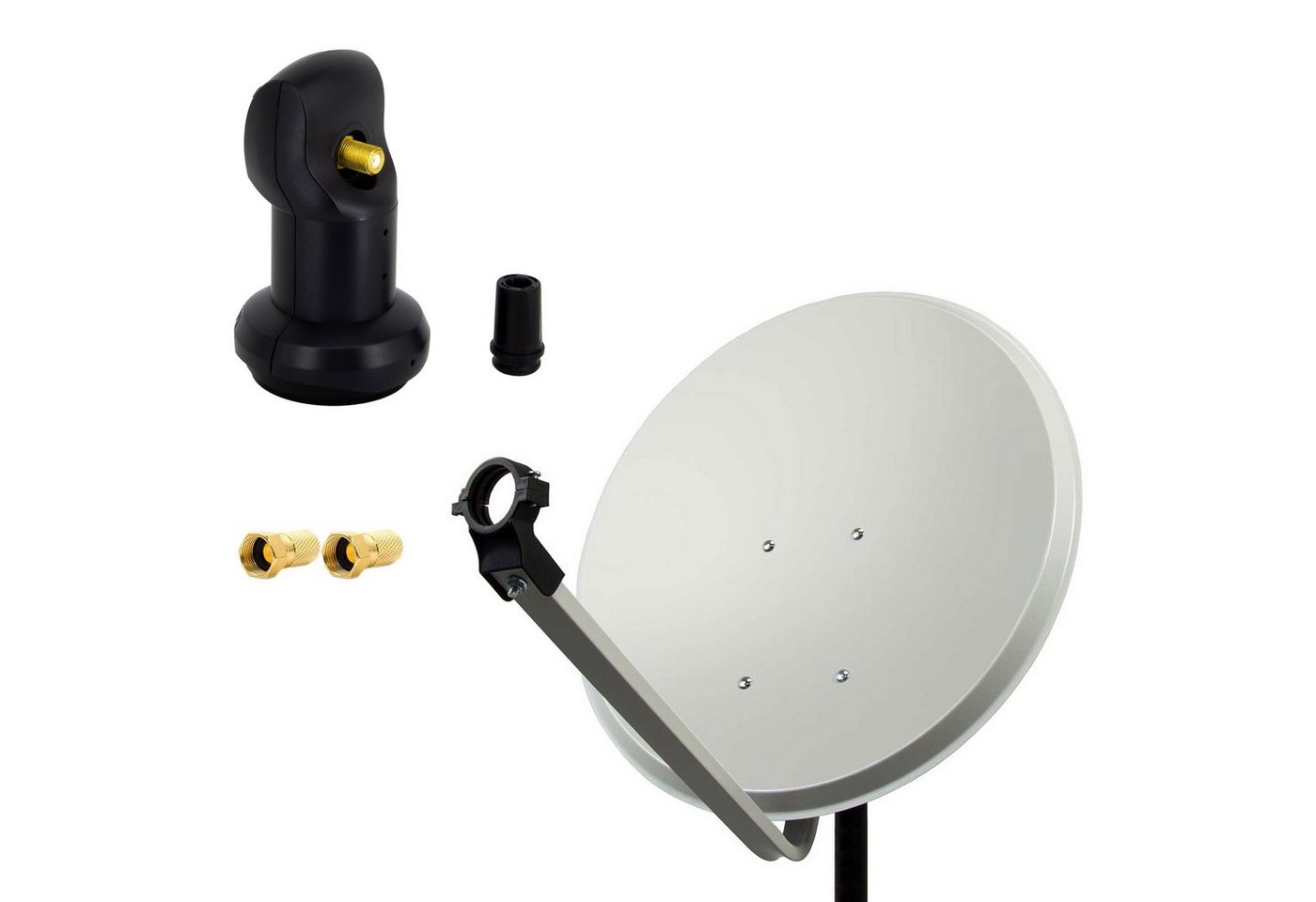 PremiumX SAT Anlage 80cm Antenne Stahl Hellgrau Single LNB 2x F-Stecker SAT-Antenne PremiumX SAT Anlage 80cm Antenne Stahl Hellgrau Single LNB 2x F-Stecker SAT-Antenne von PremiumX