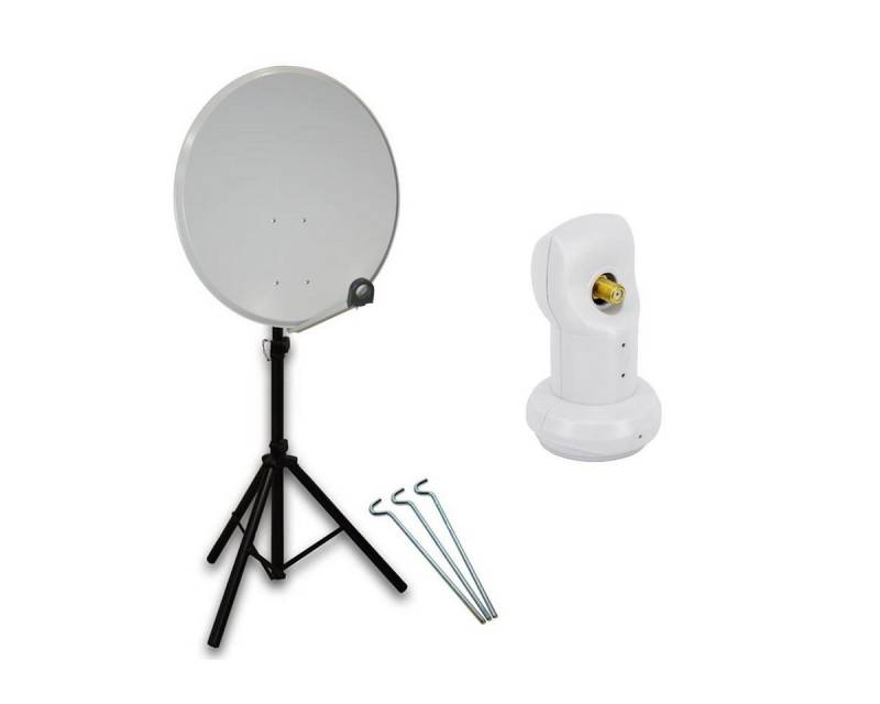 PremiumX SAT Anlage 80cm Satellitenschüssel Single LNB Dreibein-Stativ SAT-Antenne von PremiumX