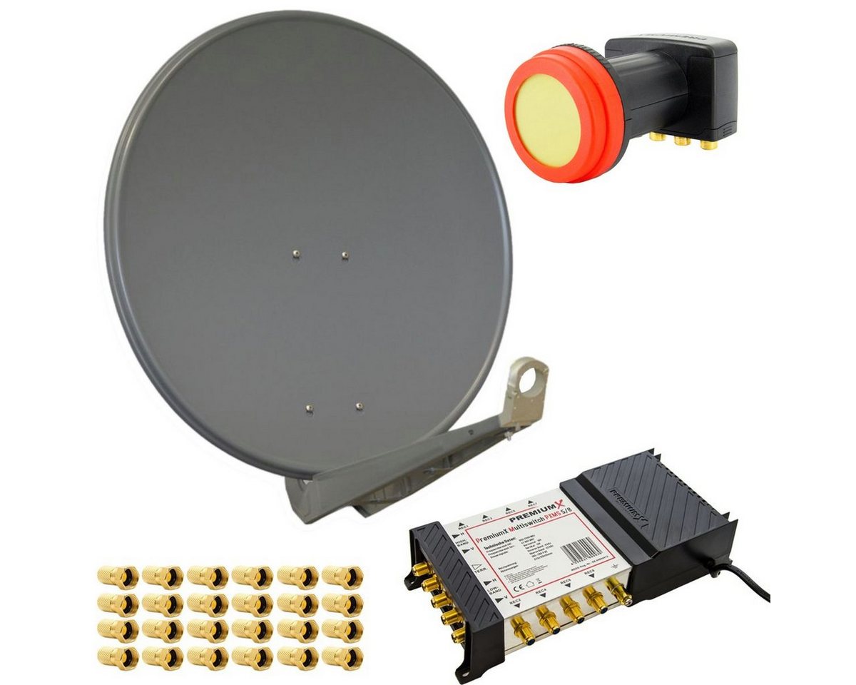 PremiumX SAT Anlage Deluxe 85cm Alu Anthrazit Multischalter 5/8 Quattro LNB SAT-Antenne PremiumX SAT Anlage Deluxe 85cm Alu Anthrazit Multischalter 5/8 Quattro LNB SAT-Antenne von PremiumX