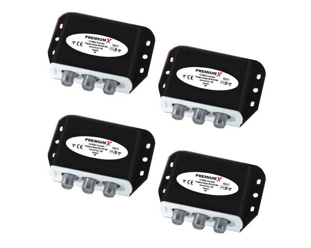 PremiumX SAT-Multischalter 4x DiSEqC Schalter 2/1 2.0 SAT Umschalter 2zu1 Switch 2-1 DVB-S DVB-S2 von PremiumX