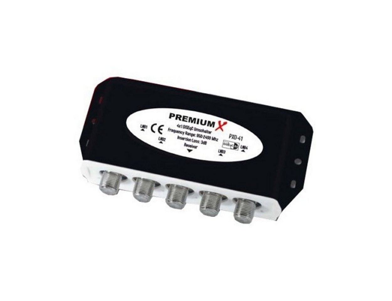 PremiumX SAT-Verteiler PXD-41 DiSEqC Schalter 4/1 Umschalter 2.0 Full HD HDTV 4K PremiumX SAT-Verteiler PXD-41 DiSEqC Schalter 4/1 Umschalter 2.0 Full HD HDTV 4K von PremiumX