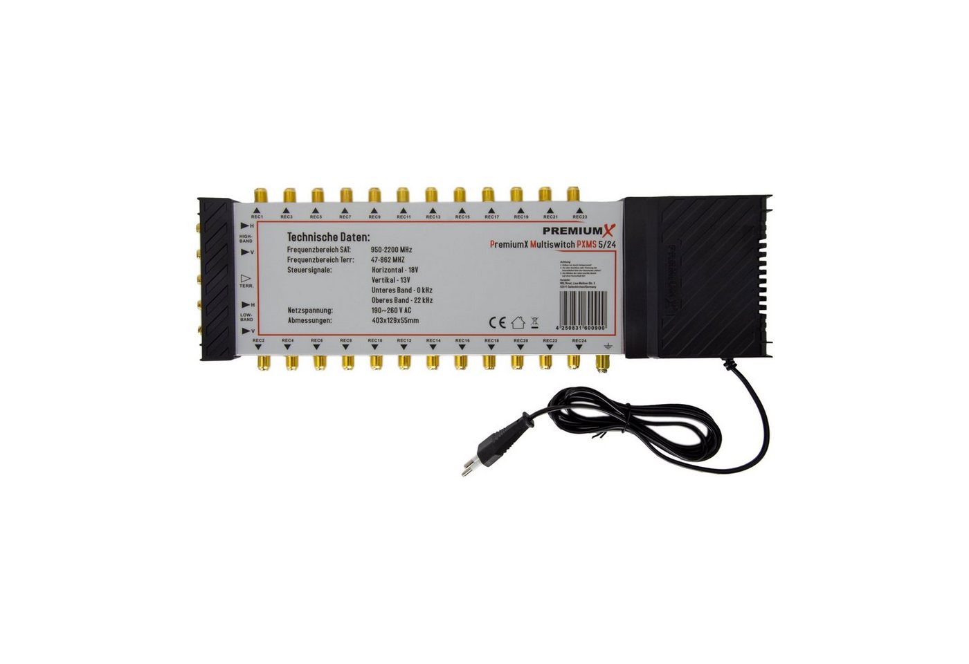 PremiumX SAT-Multischalter PXMS 5/24 Multischalter mit Netzteil Multiswitch 1 SAT 24 Teilnehmer PremiumX SAT-Multischalter PXMS 5/24 Multischalter mit Netzteil Multiswitch 1 SAT 24 Teilnehmer von PremiumX