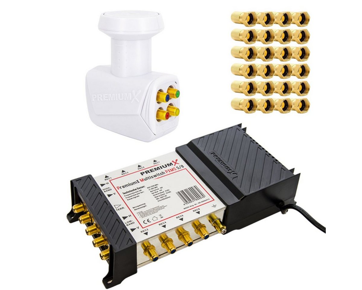 PremiumX SAT-Multischalter Satellit Multischalter 5/8 Multiswitch mit Quattro LNB in Weiß PremiumX SAT-Multischalter Satellit Multischalter 5/8 Multiswitch mit Quattro LNB in Weiß von PremiumX