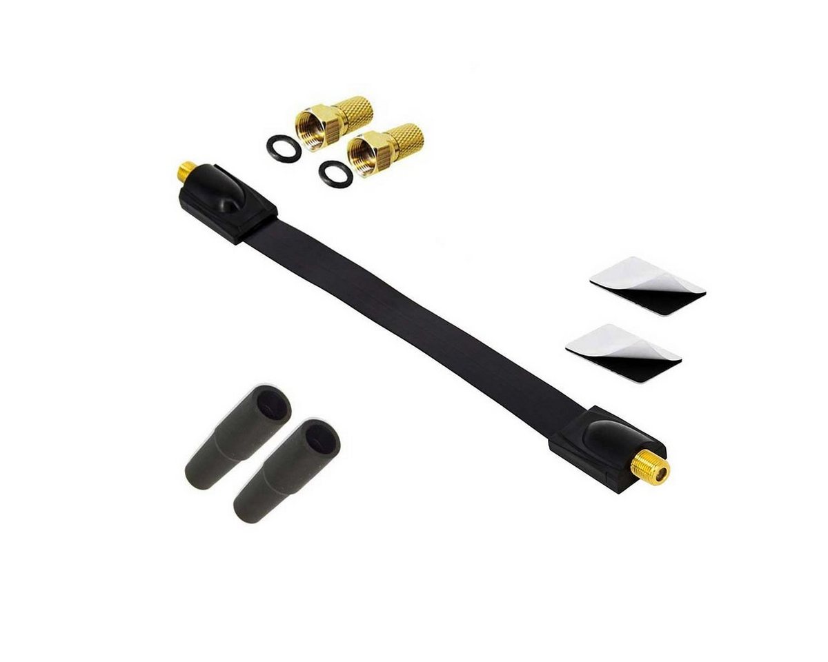 PremiumX Sat Fensterdurchführung 2x F-Stecker 2x Gummitüllen Set SAT-Kabel von PremiumX