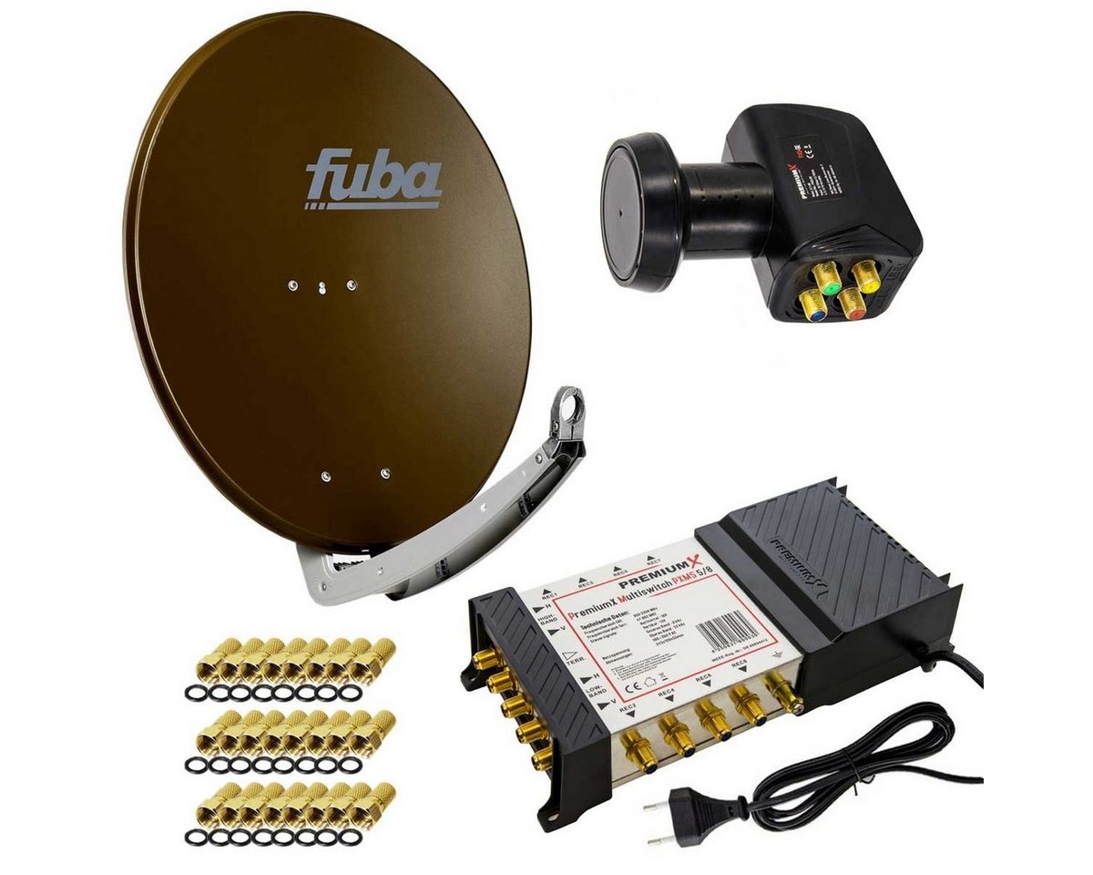 PremiumX Satelliten-Komplettanlage Fuba DAA 780 B Antenne 5/8 LNB F-Stecker SAT-Antenne PremiumX Satelliten-Komplettanlage Fuba DAA 780 B Antenne 5/8 LNB F-Stecker SAT-Antenne von PremiumX