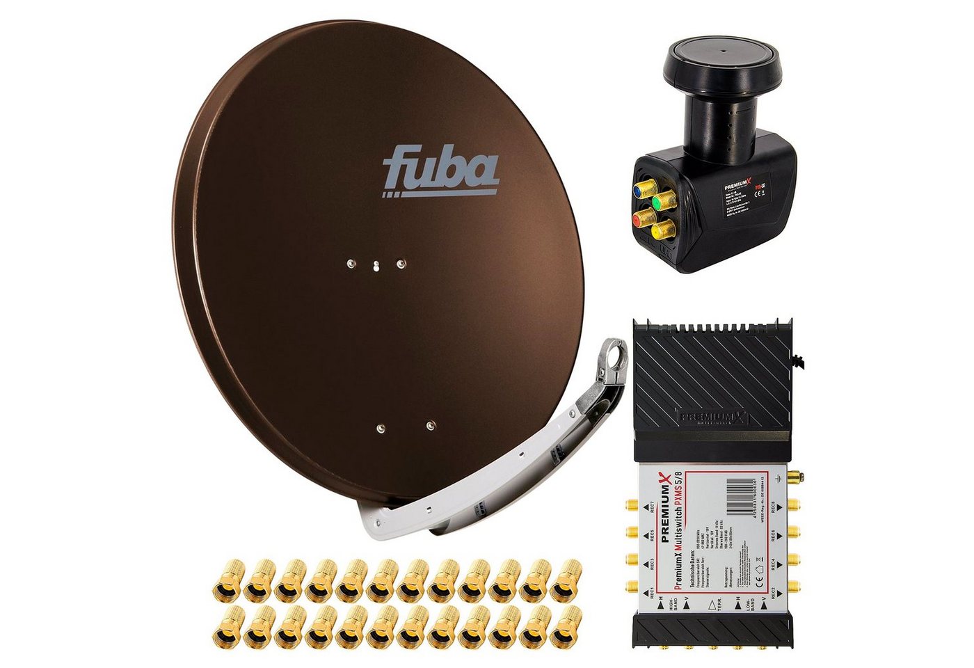 PremiumX Satelliten-Komplettanlage Fuba DAA 850 B 5/8 Multiswitch LNB F-Stecker SAT-Antenne PremiumX Satelliten-Komplettanlage Fuba DAA 850 B 5/8 Multiswitch LNB F-Stecker SAT-Antenne von PremiumX