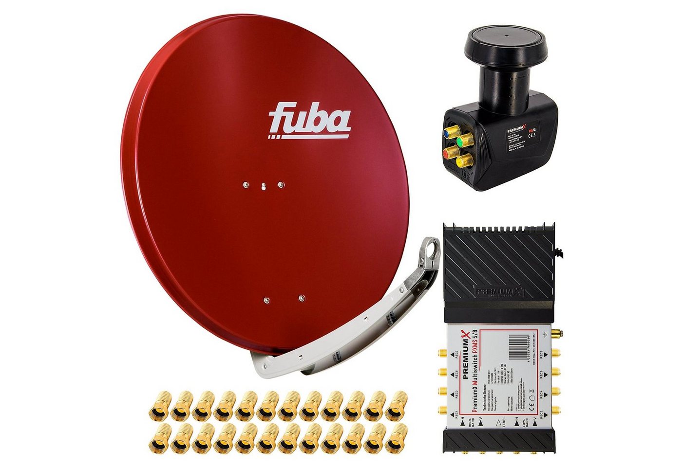 PremiumX Satelliten-Komplettanlage Fuba DAA 850 R 5/8 Multiswitch LNB F-Stecker SAT-Antenne PremiumX Satelliten-Komplettanlage Fuba DAA 850 R 5/8 Multiswitch LNB F-Stecker SAT-Antenne von PremiumX