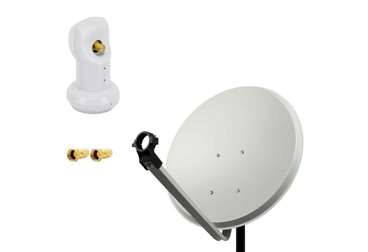 PremiumX Satellitenschüssel 60cm Antenne Hellgrau Single LNB 2x F-Stecker SAT-Antenne von PremiumX