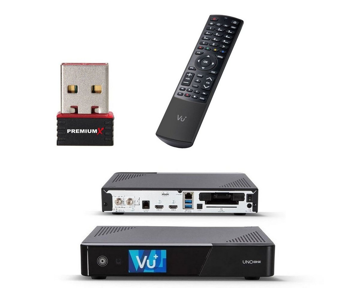 PremiumX VU+ UNO 4K SE Sat Receiver DVB-S2 Linux UHD 2160p H.265 mit Wlan Stick SAT-Receiver PremiumX VU+ UNO 4K SE Sat Receiver DVB-S2 Linux UHD 2160p H.265 mit Wlan Stick SAT-Receiver von PremiumX