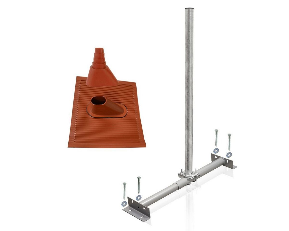 PremiumX X100-60 SAT Dachsparrenhalter feuerverzinkt Alu-Ziegel Set rot SAT-Halterung PremiumX X100-60 SAT Dachsparrenhalter feuerverzinkt Alu-Ziegel Set rot SAT-Halterung von PremiumX