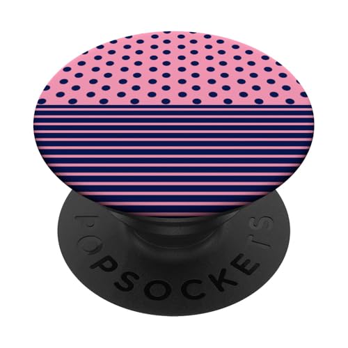 Aesthetic Preppy Cute in Rosa, Marineblau, gepunktet und gestreift PopSockets Klebender PopGrip Aesthetic Preppy Cute in Rosa, Marineblau, gepunktet und gestreift PopSockets Klebender PopGrip von Preppy Polka Girly Style