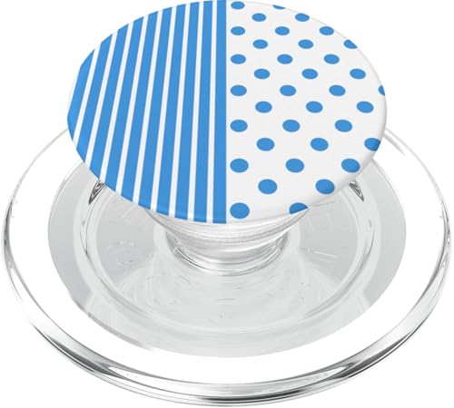 Babyblau weiß gepunktet und gestreift, ästhetisch, adrett, niedlich PopSockets PopGrip für MagSafe Babyblau weiß gepunktet und gestreift, ästhetisch, adrett, niedlich PopSockets PopGrip für MagSafe von Preppy Polka Girly Style