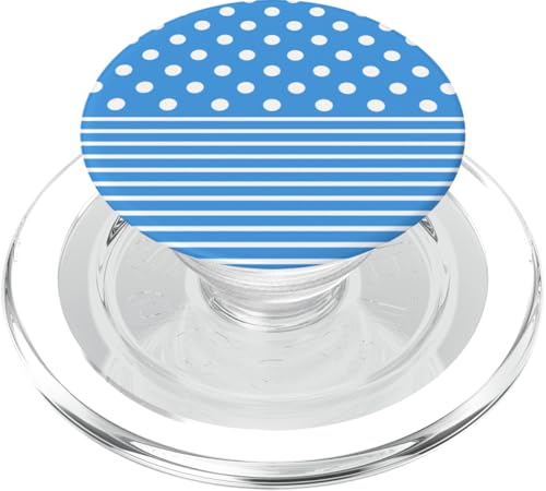Babyblau weiß gepunktet und gestreift, ästhetisch, adrett, niedlich PopSockets PopGrip für MagSafe Babyblau weiß gepunktet und gestreift, ästhetisch, adrett, niedlich PopSockets PopGrip für MagSafe von Preppy Polka Girly Style