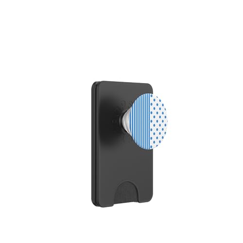Babyblau weiß gepunktet und gestreift, ästhetisch, adrett, niedlich PopSockets PopWallet für MagSafe Babyblau weiß gepunktet und gestreift, ästhetisch, adrett, niedlich PopSockets PopWallet für MagSafe von Preppy Polka Girly Style