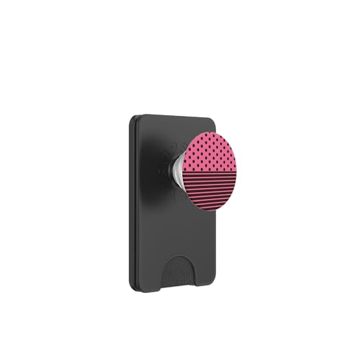 Braun-rosa gepunktet und gestreift, ästhetisch, adrett, niedlich, Boho PopSockets PopWallet für MagSafe von Preppy Polka Girly Style